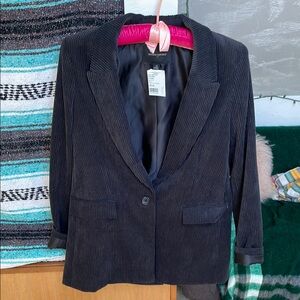 Banana Republic corduroy jacket black women's size 6